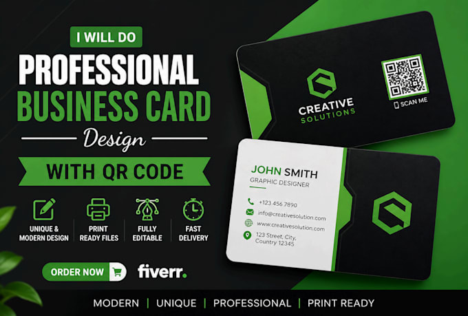 do design professional business card with qr code